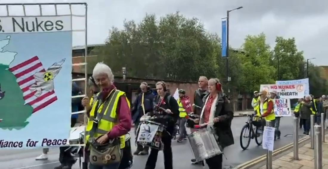 Lakenheath Alliance for Peace start their walk and camp to stop US nuclear weapons returning to RAF Lakenheath